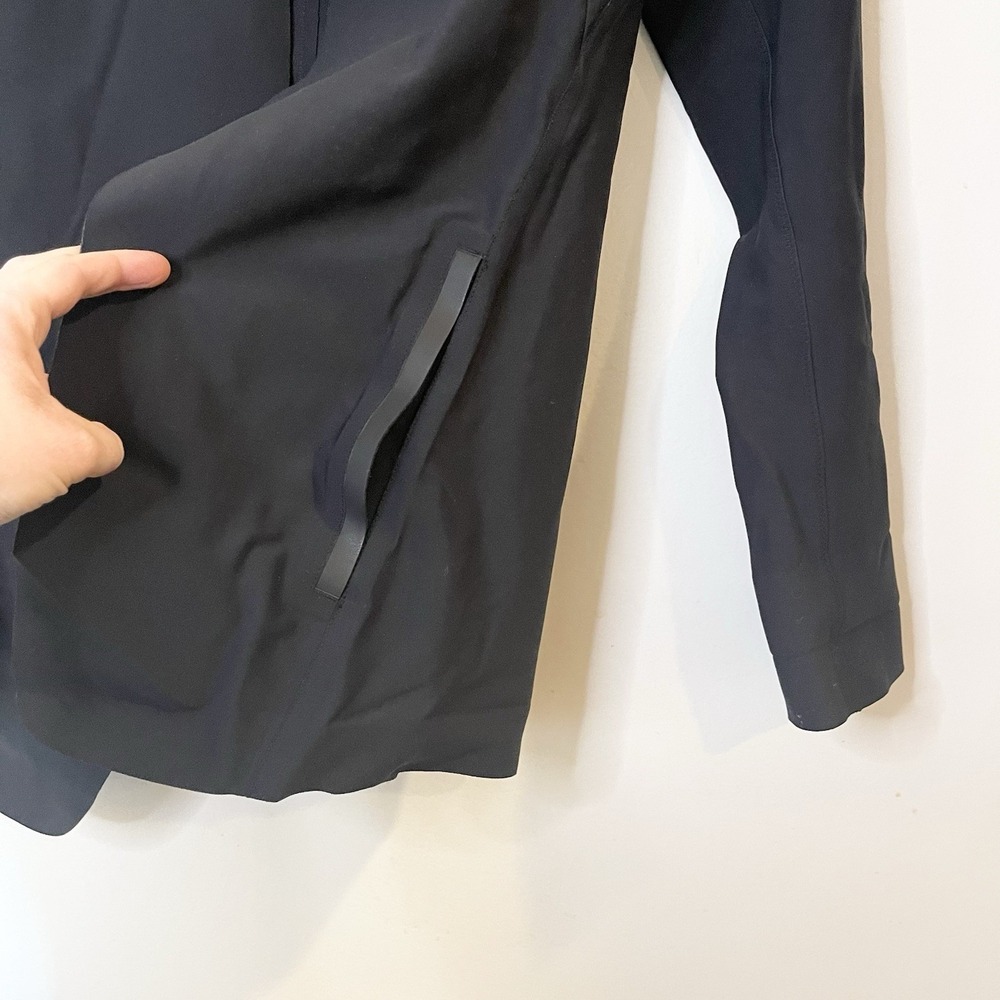 Athleta Black Stellar Blazer Jacket Open Front Notch Collar Zip Pockets ST TALL - Picture 4 of 7